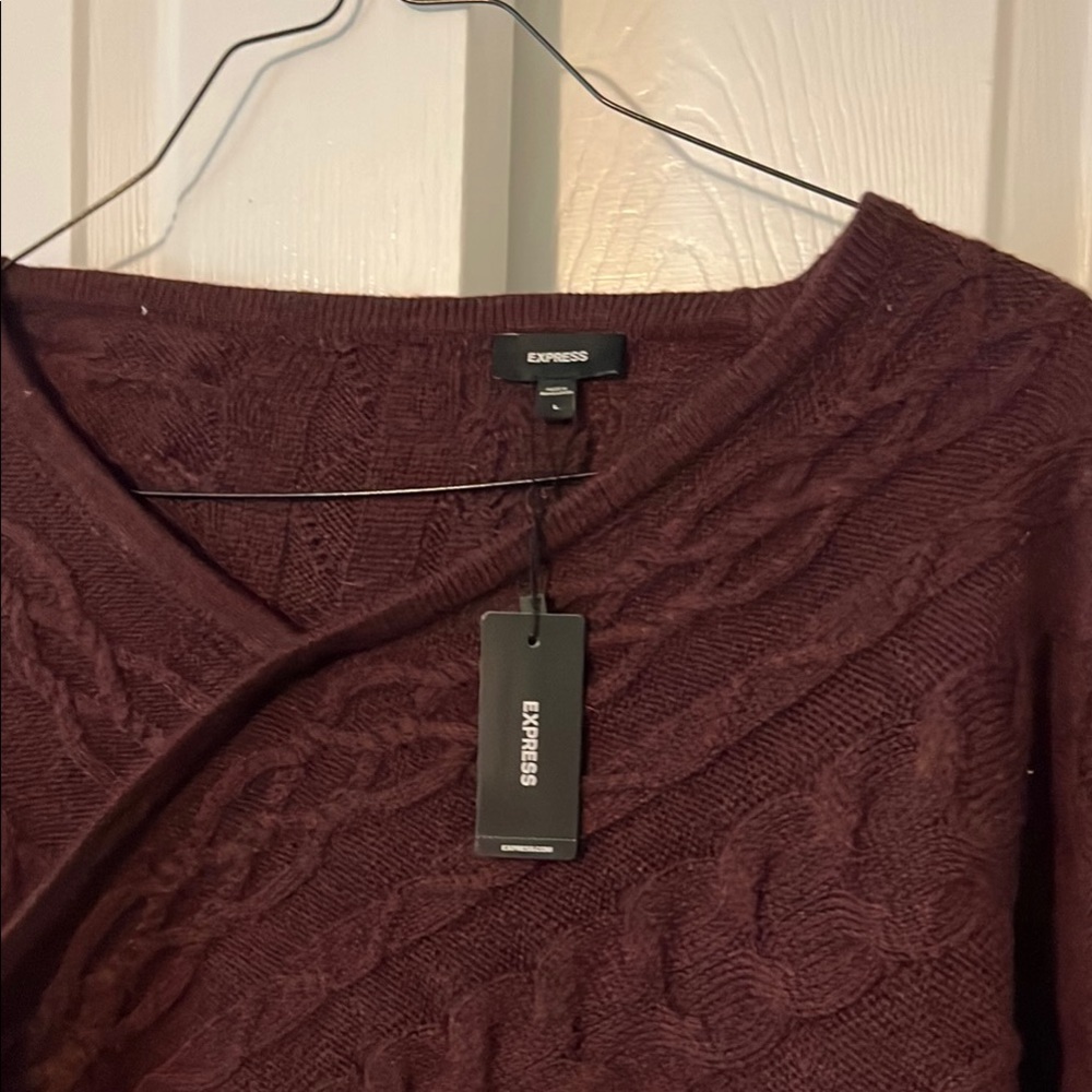 Express purple Crew Neck Sweater Soft Knit